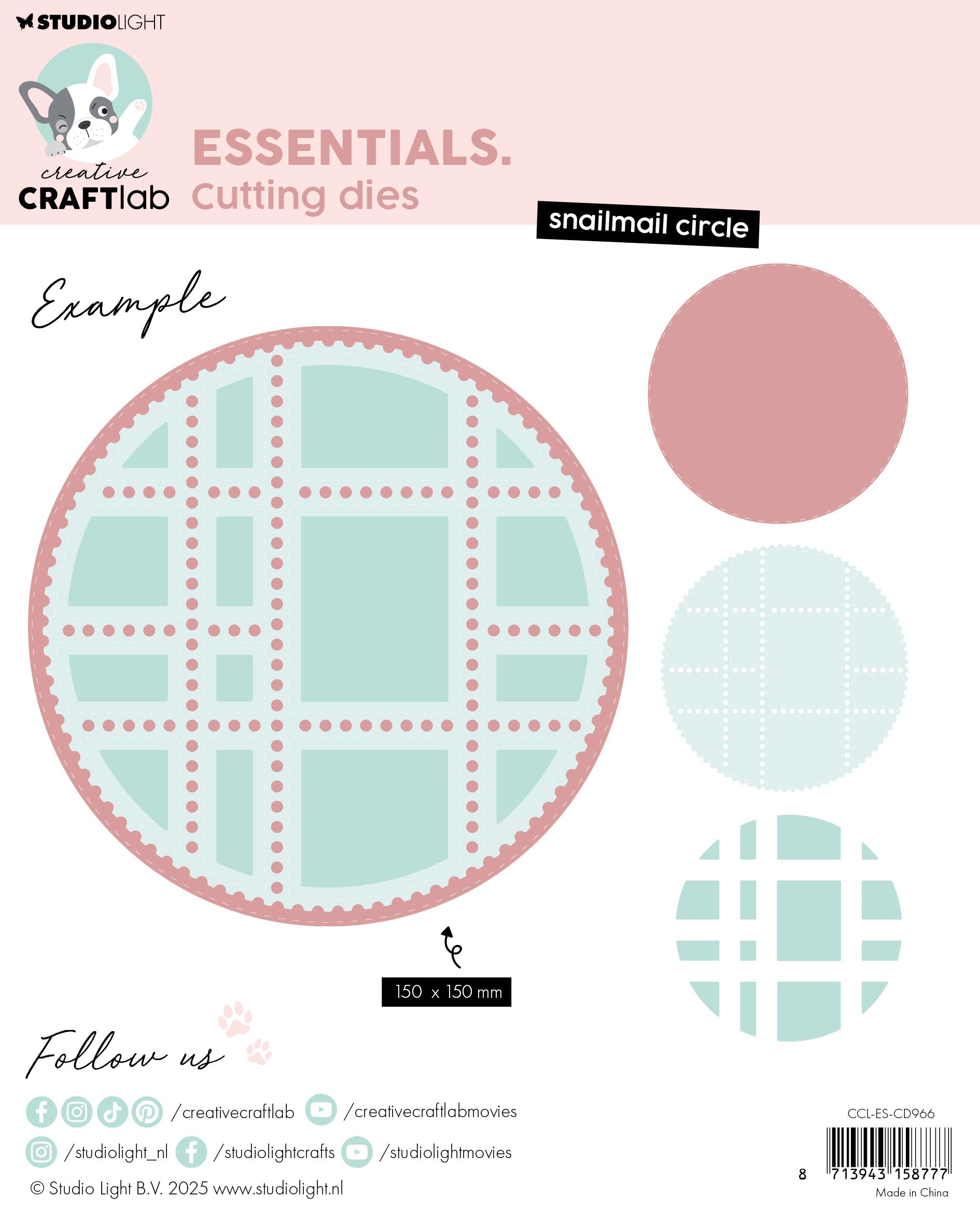 CCL Cutting Die Snailmail Circle Essentials 18 PC