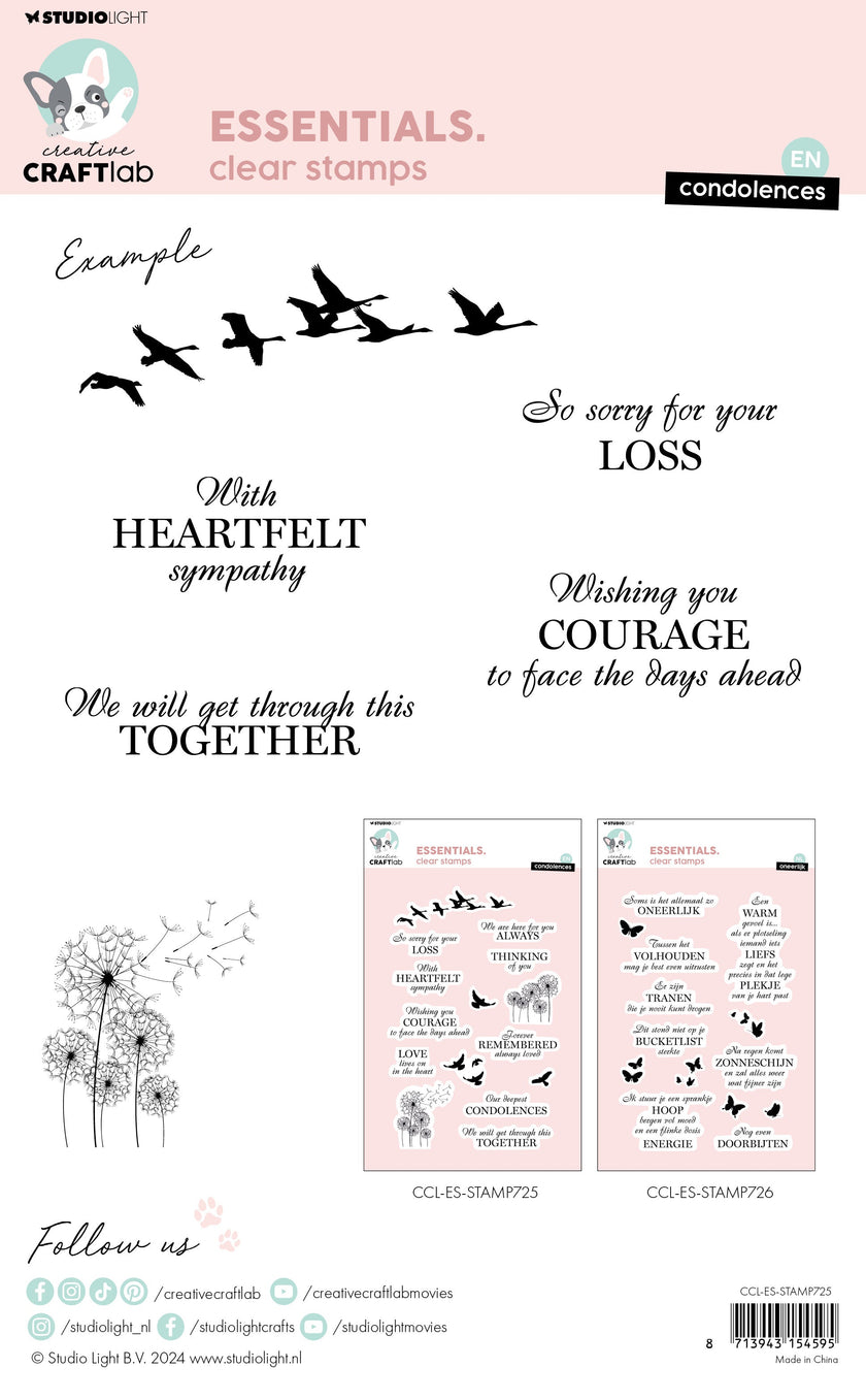CCL Clear Stamp Condolences Essentials 15 PC