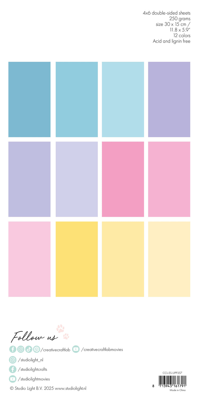 CCL Unicolor Paper Pad Sweet As Candy Essentials 24 Sheets