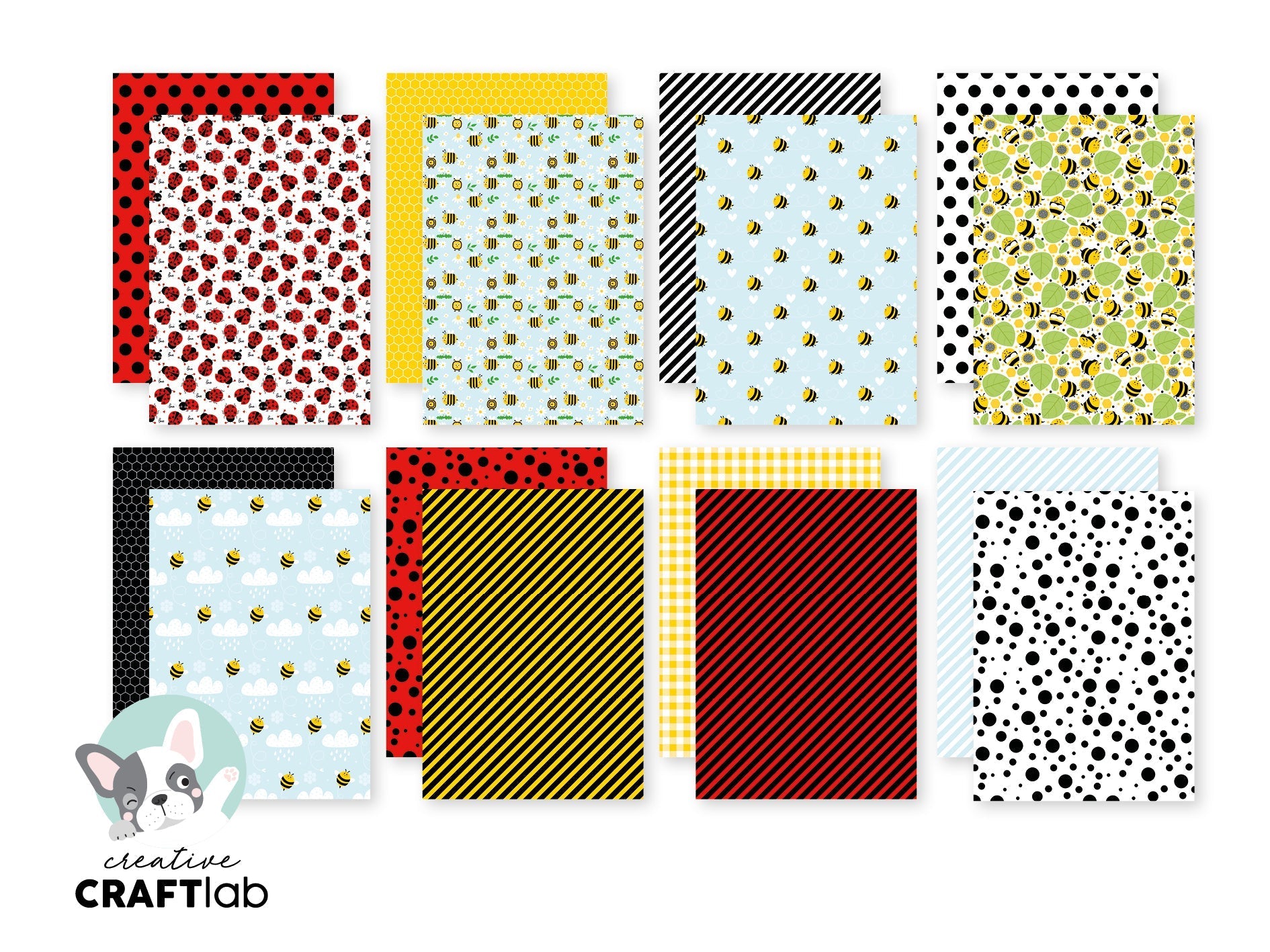 CCL Designer Paper Pad Bee-Lightful Friendz 24 Sheets