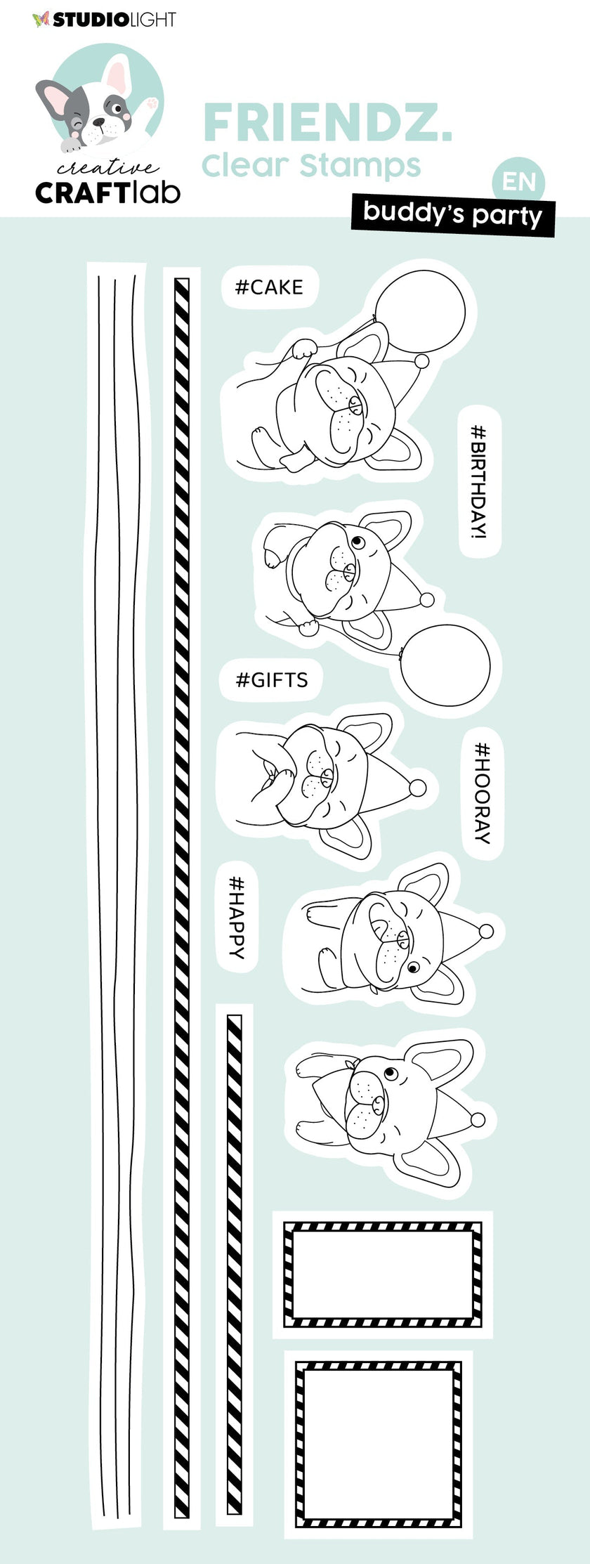 CCL Clear Stamp Buddy's Party Friendz 225x80x3mm 15 PC nr.348