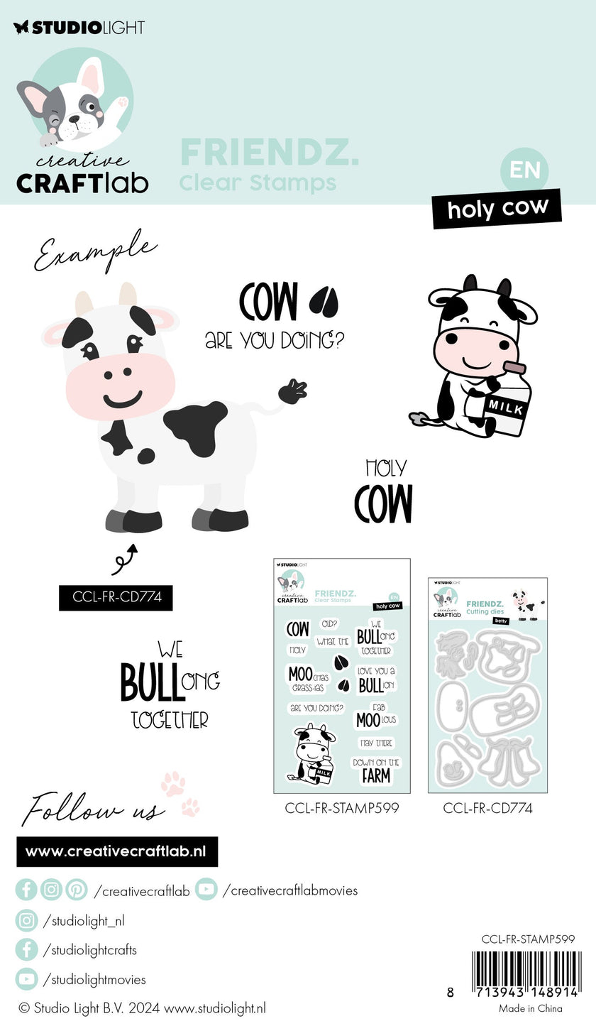 CCL Clear Stamp Holy Cow Friendz 14 PC