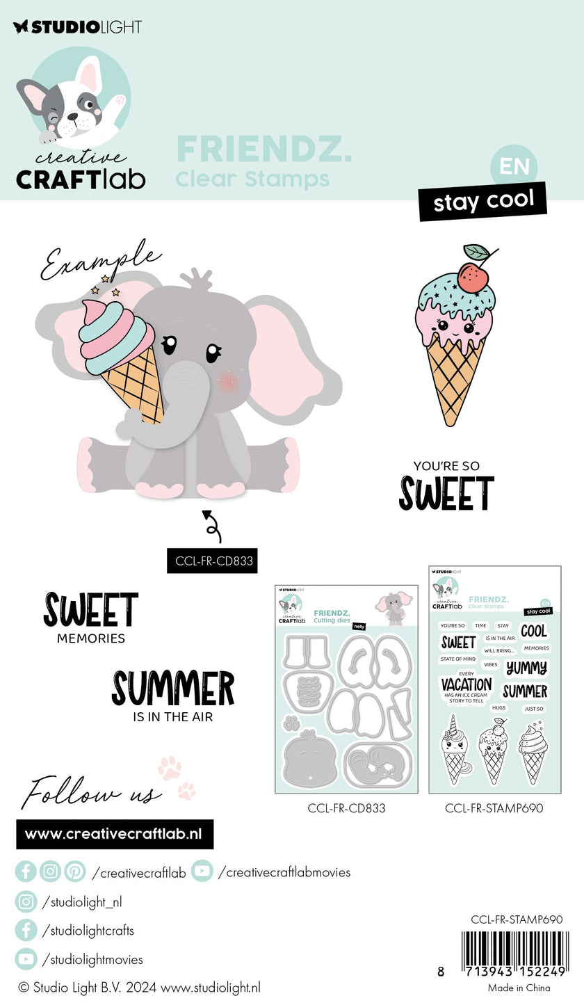 CCL Clear Stamp Stay Cool Friendz 18 PC