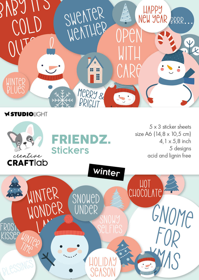 CCL Sticker Paper Pad Winter Friendz 105x148x3mm 15 Sheets