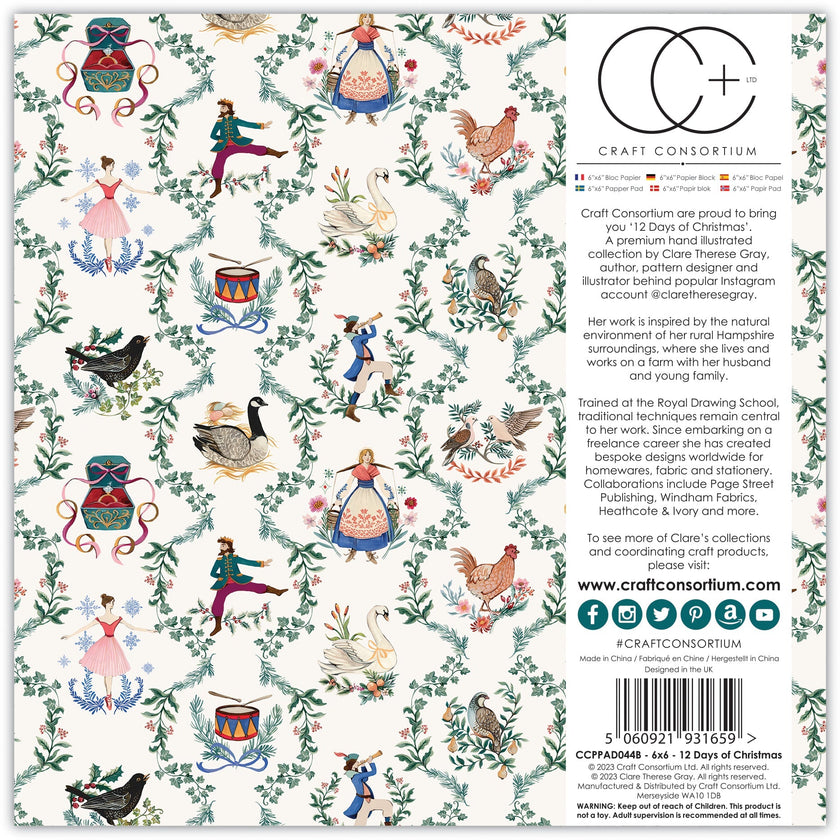 Craft Consortium 12 Days Of Christmas - 6x6 Paper Pad