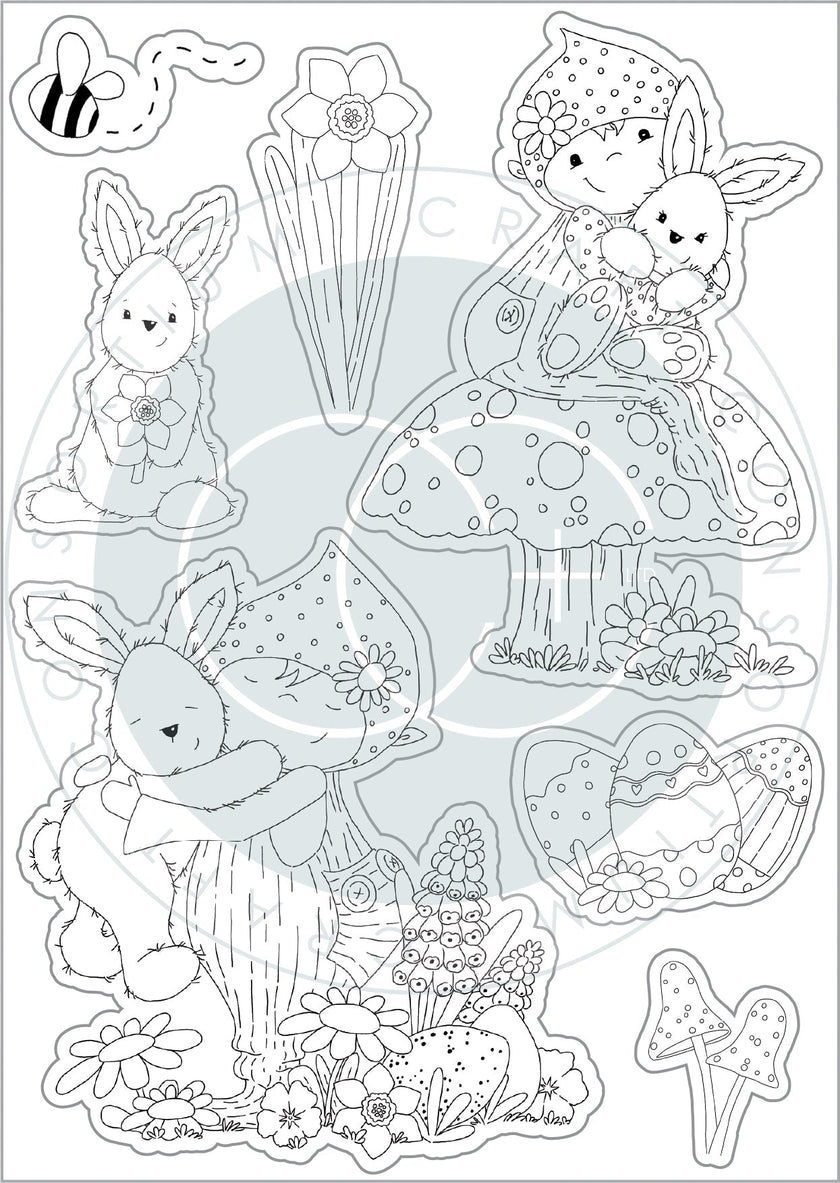 Craft Consortium Let Spring Begin - Stamp Set - Bunny