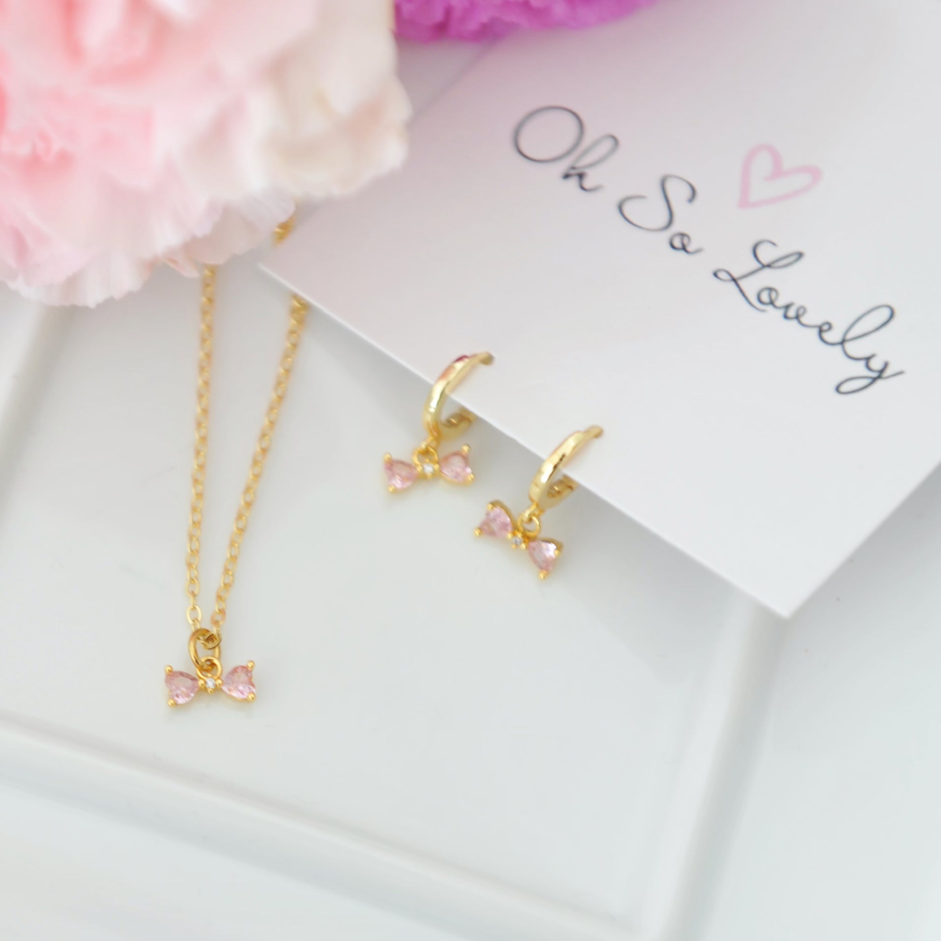 Vida Ribbon Bow Huggie Hoop Earrings