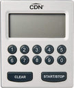 CDN - Minuterie numérique à saisie directe, grands chiffres, 10 heures (échelle h/mn/s), argent.