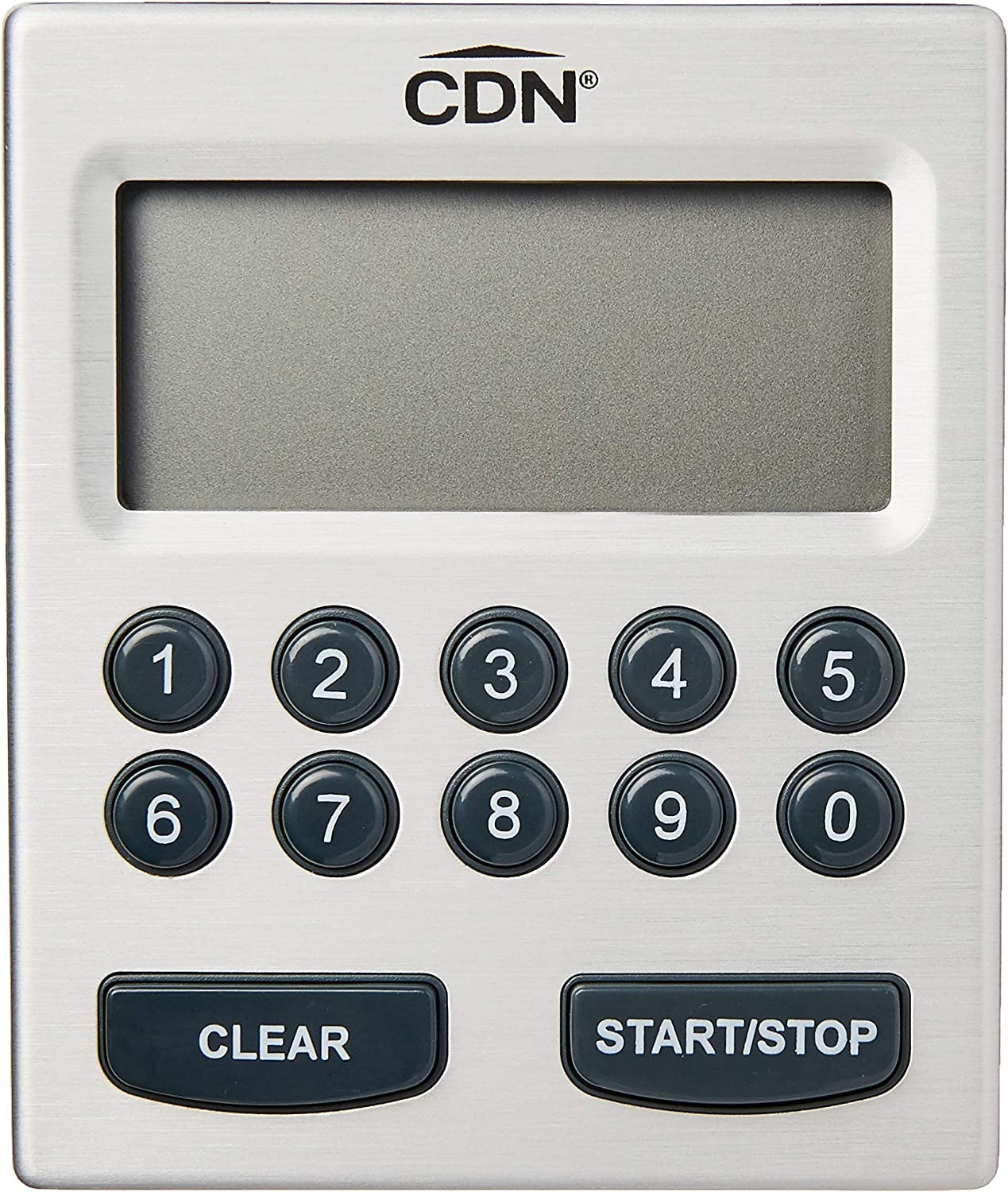 CDN - Minuterie numérique à saisie directe, grands chiffres, 10 heures (échelle h/mn/s), argent.