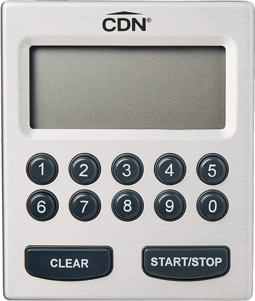 CDN - Minuterie numérique à saisie directe, grands chiffres, 10 heures (échelle h/mn/s), argent.