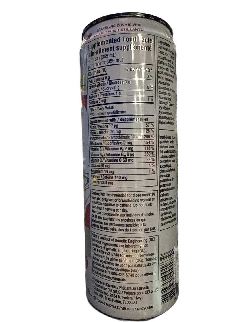 Celsius Zero Sugar Cosmic Vibe 355ML - U.S Edition