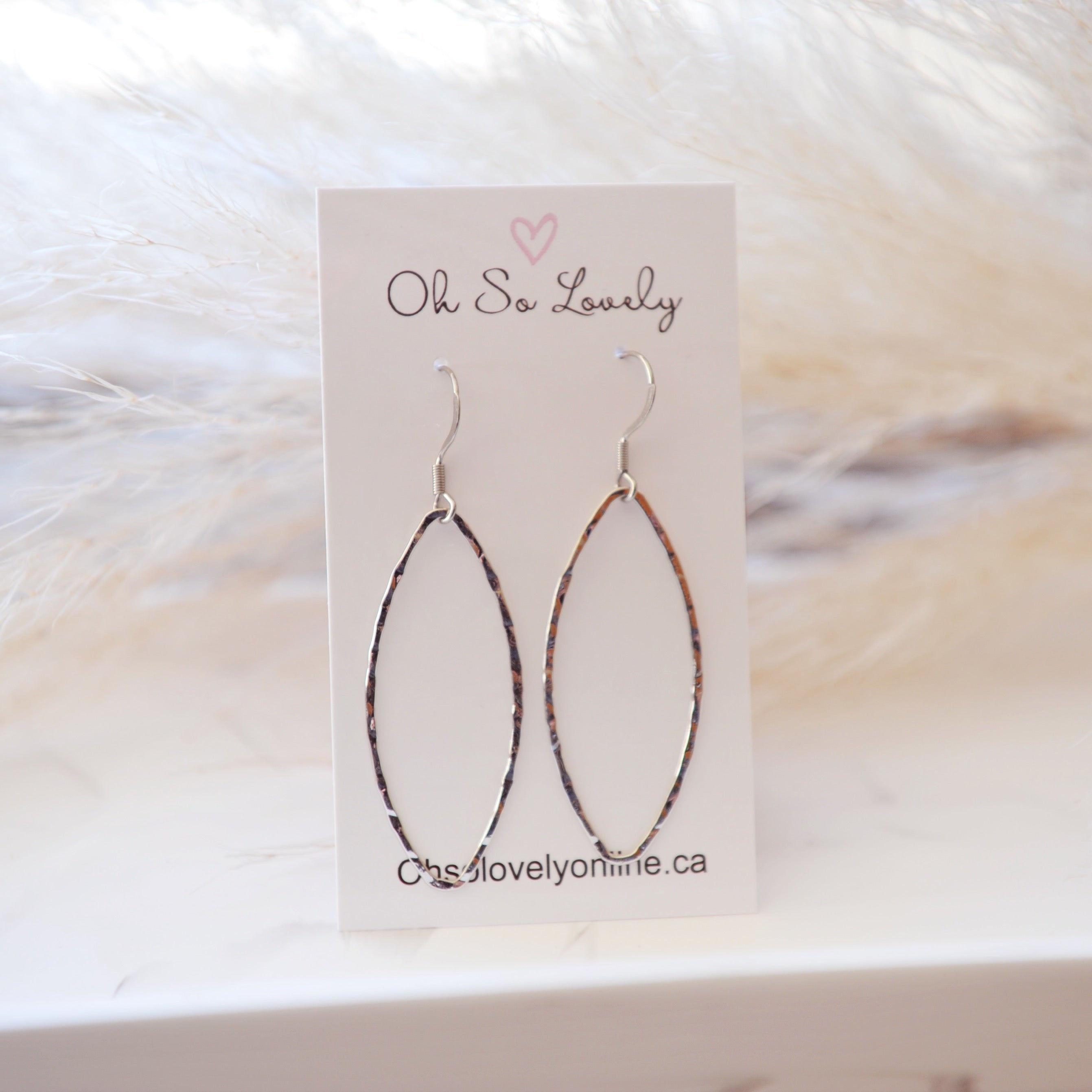 Oval Hammered Hoop Dangles