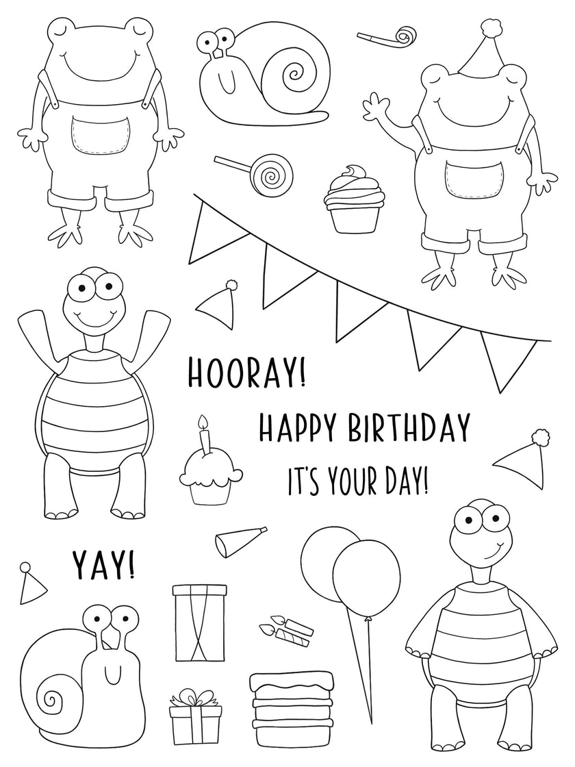 Creative Expressions Jane's Doodles It's Your Day 6 in x 8 in Clear Stamp Set