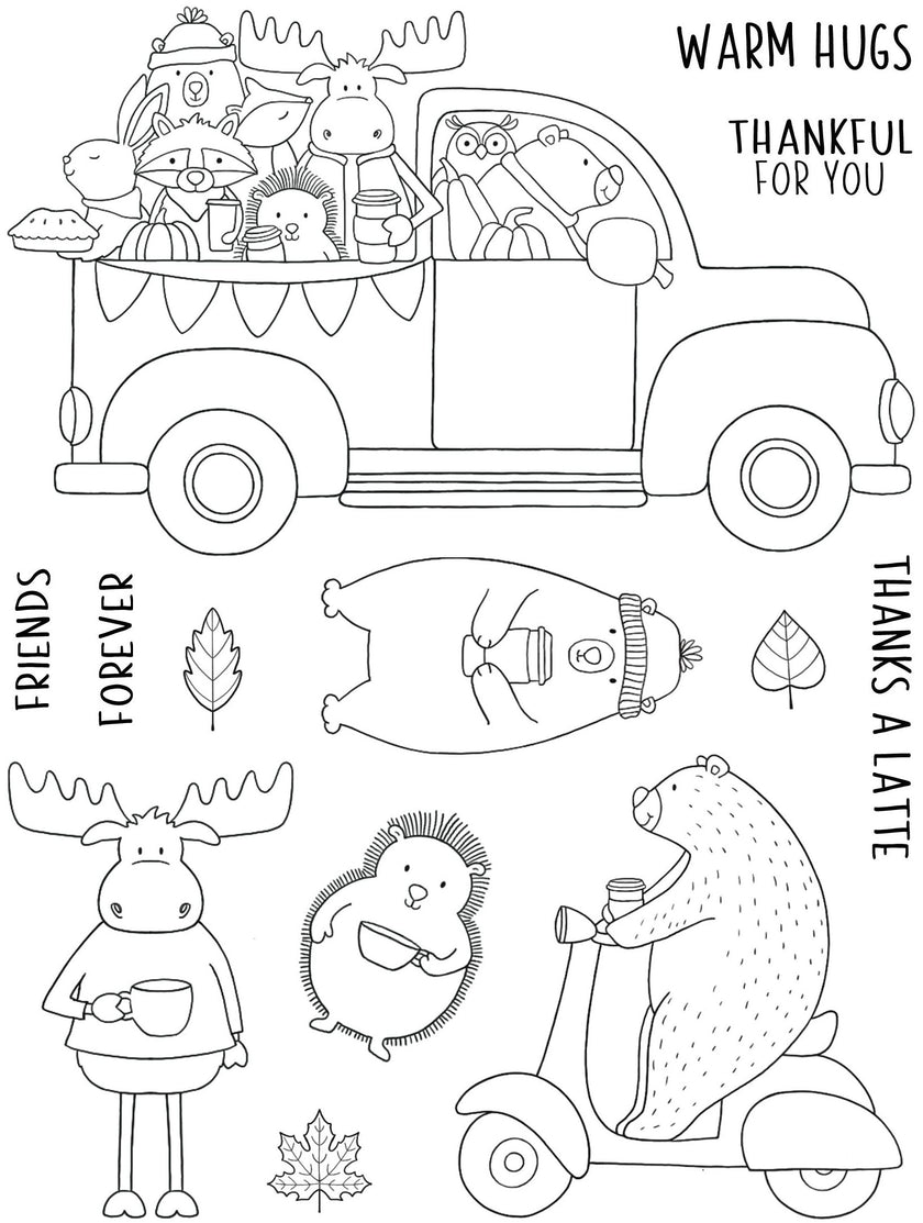 Creative Expressions Jane's Doodles Warm Hugs 6 in x 8 in Clear Stamp Set