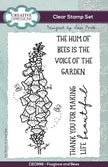 Creative Expressions Sam Poole Foxglove and Bees 6 in x 4 in Clear Stamp Set