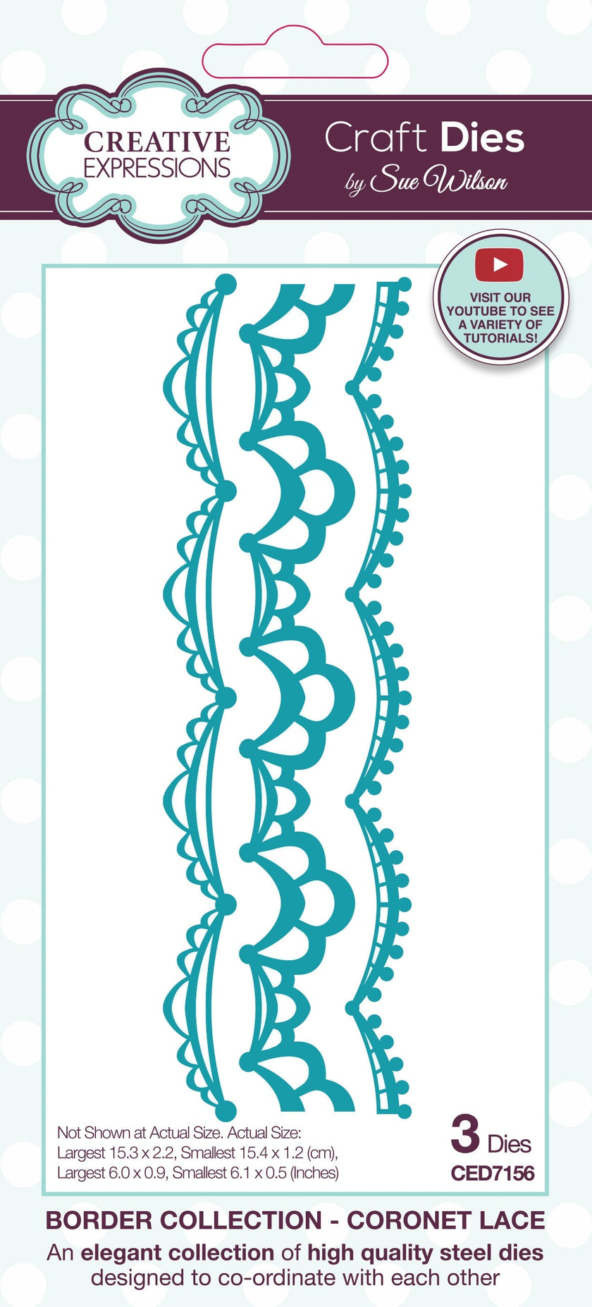 Creative Expressions Sue Wilson Border Coronet Lace Craft Die
