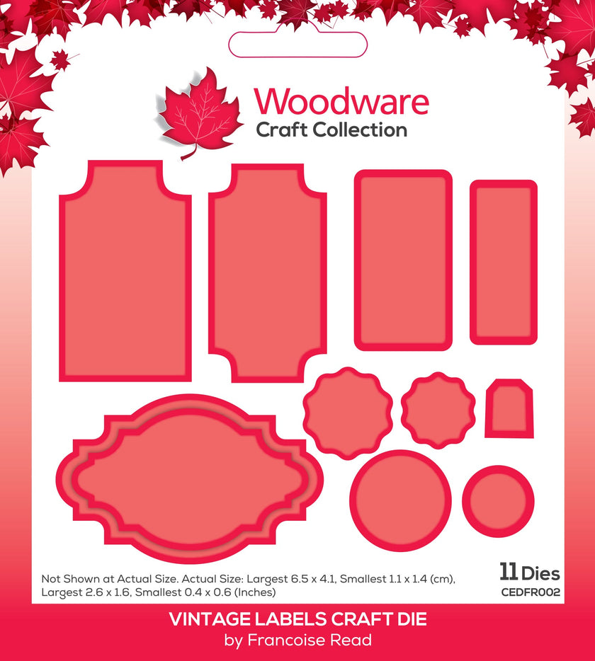 Woodware Francoise Read Vintage Labels Craft Die