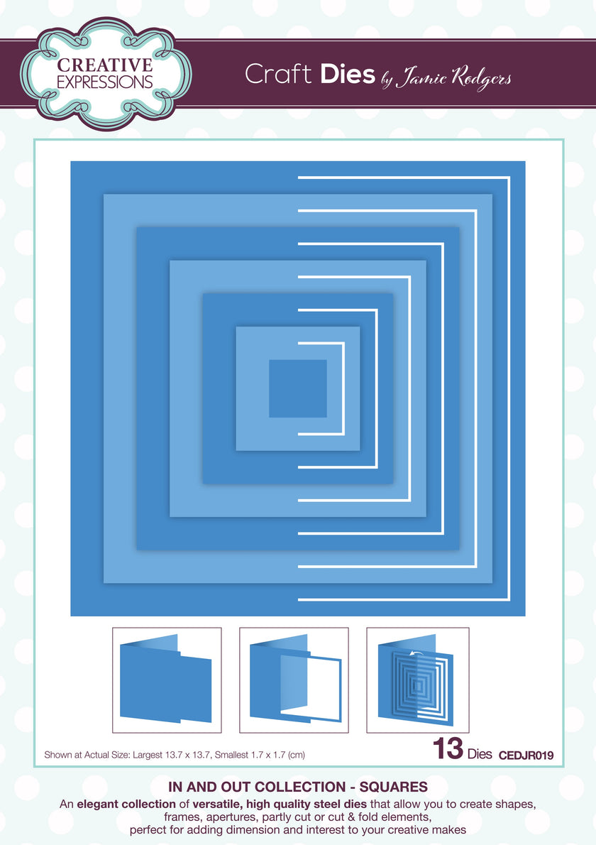 Creative Expressions Jamie Rodgers In and Out Collection Squares Craft Die