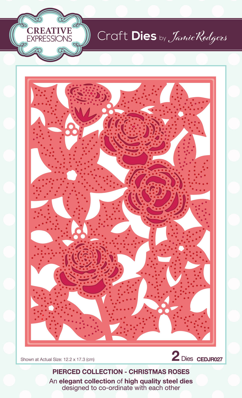 Creative Expressions Jamie Rodgers Pierced Christmas Roses Craft Die