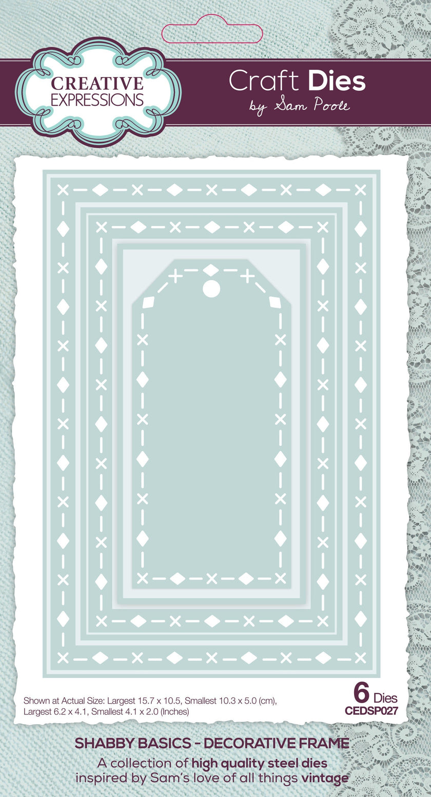 Creative Expressions Sam Poole Shabby Basics Decorative Frame Craft Die