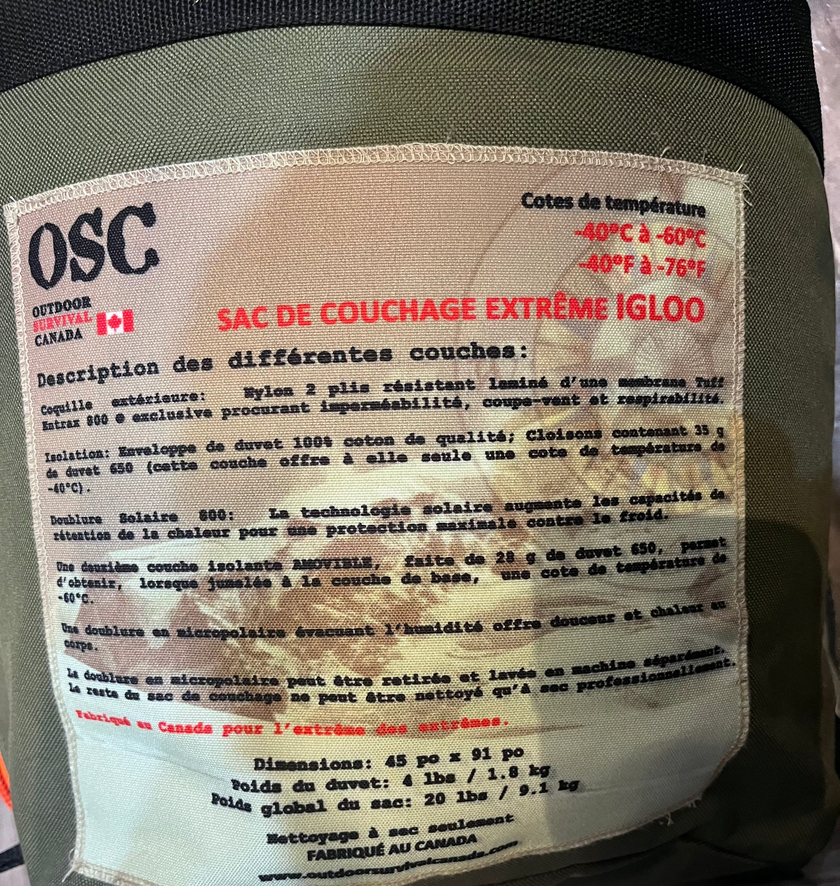 OSC Igloo Xtreme -70 C Sleeping Bag
