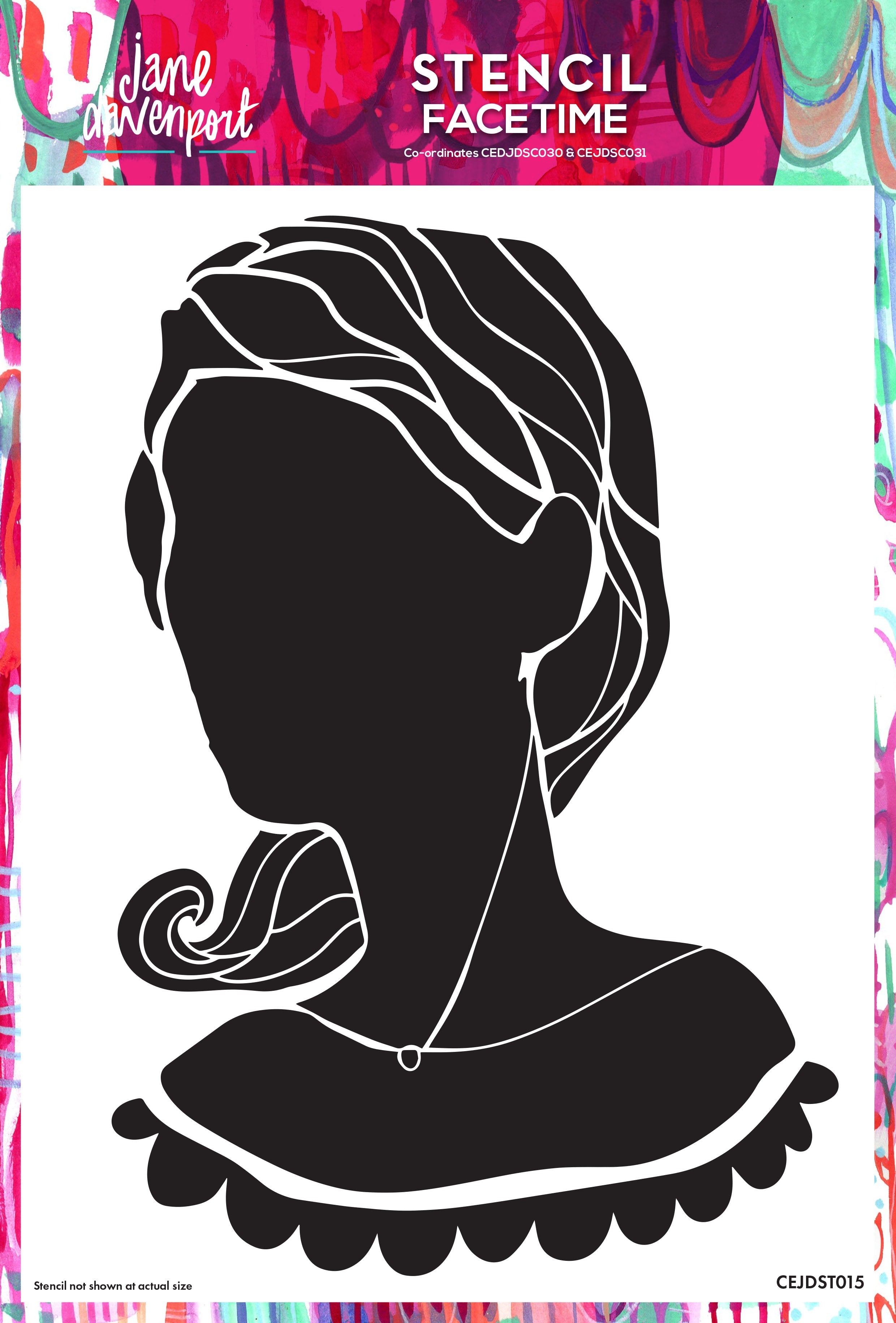 Creative Expressions Jane Davenport Facetime 8 in x 12 in Stencil