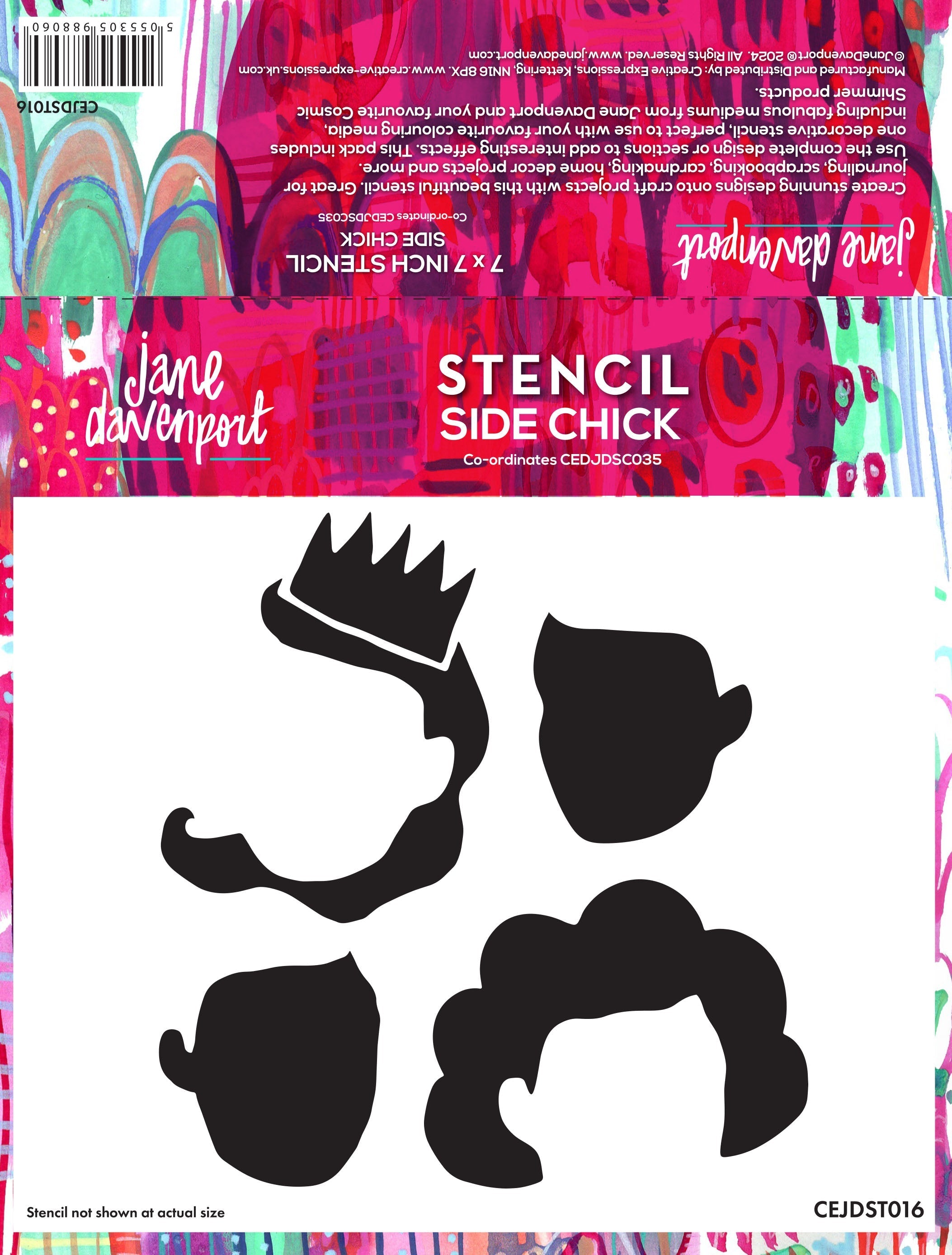 Creative Expressions Jane Davenport SideChick 7 in x 7 in Stencil