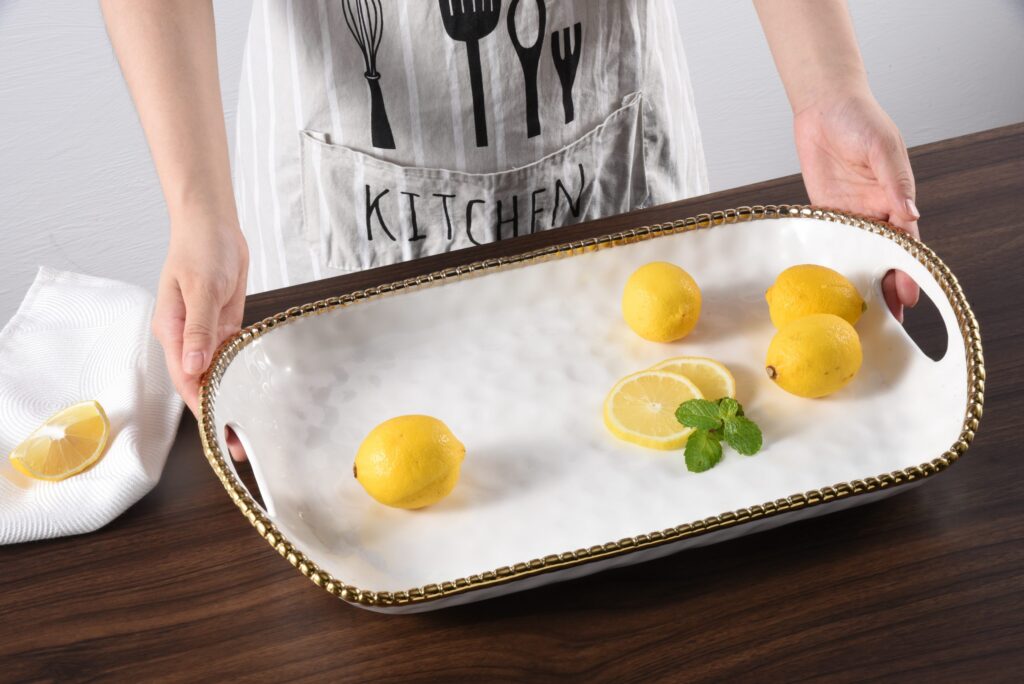 Pampa Bay - Golden Salerno Rectangular Tray with Handles