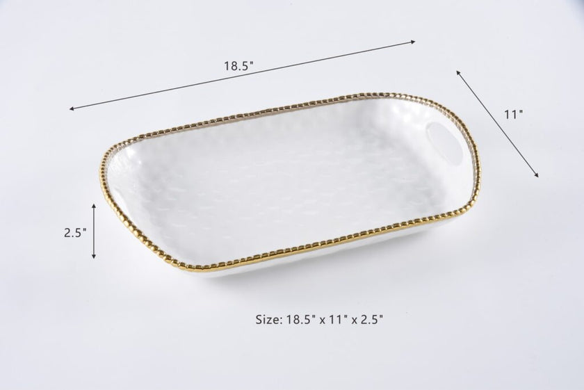 Pampa Bay - Golden Salerno Rectangular Tray with Handles