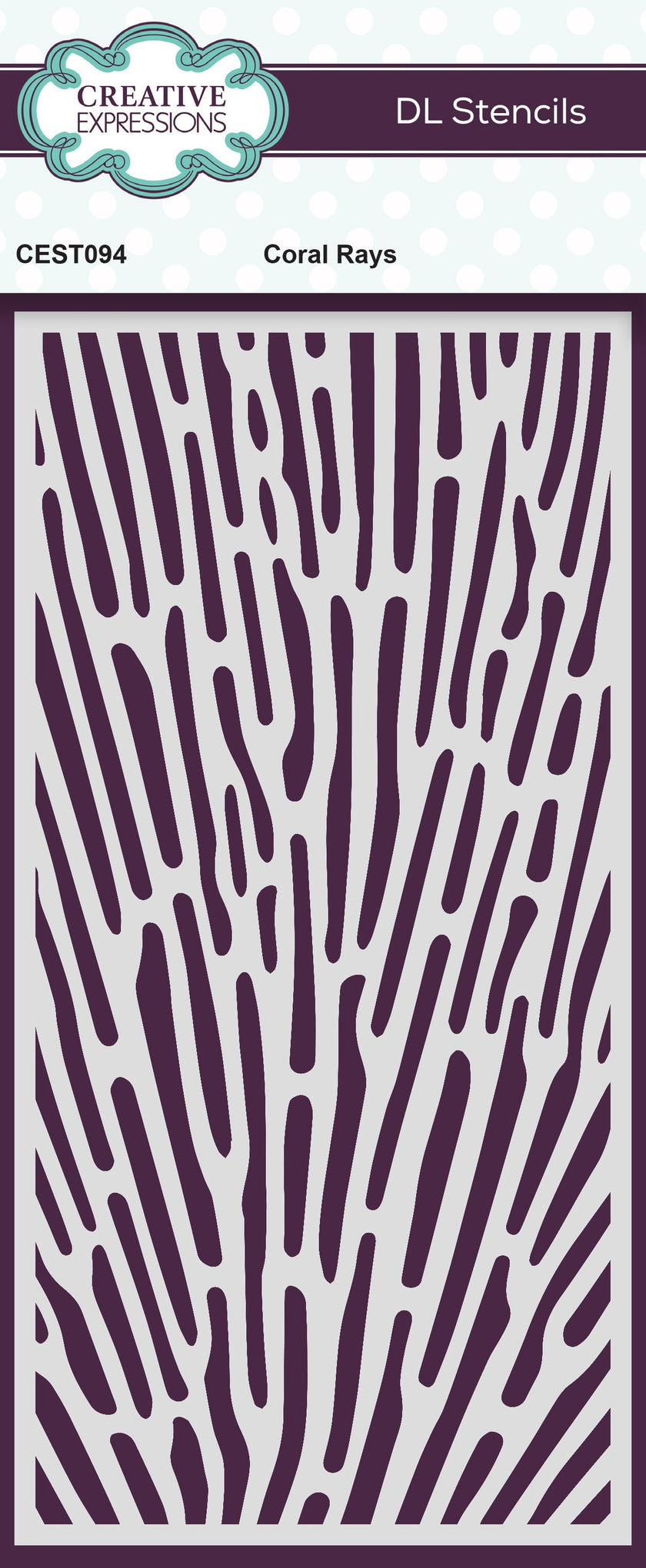 Creative Expressions Coral Rays DL Stencil 4 in x 8 in (10.0 x 20.3 cm)