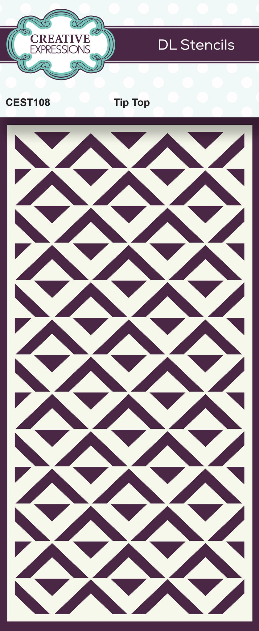 Creative Expressions Tip Top DL Stencil 4 in x 8 in (10.0 x 20.3 cm)