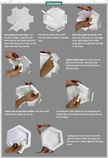 CrafTreat 3D Fold Shapes - Frames White - Hexagon Combo 4pcs