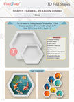 CrafTreat 3D Fold Shapes - Frames White - Hexagon Combo 4pcs