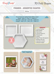 CrafTreat 3D Fold Shapes - Frames White - Assorted Shapes 6pcs
