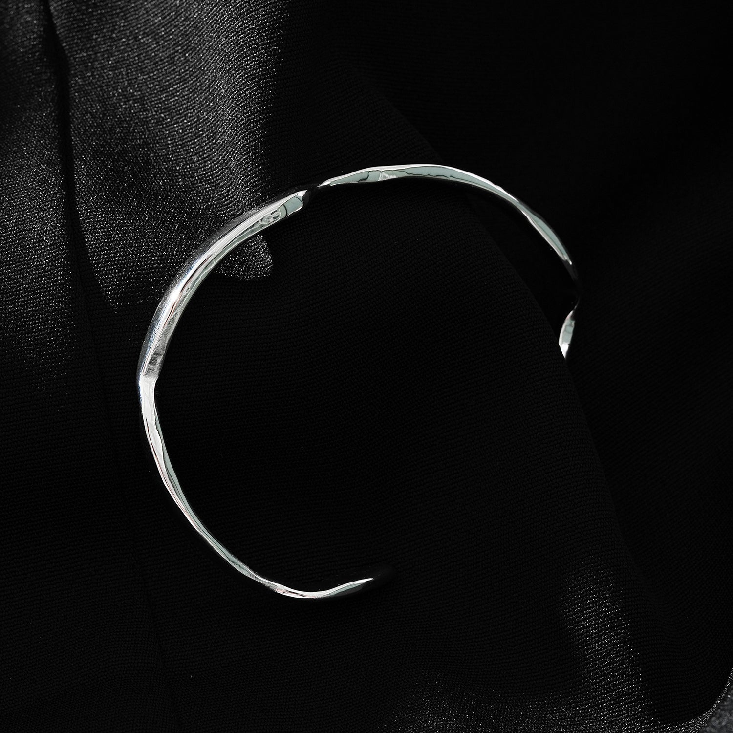CHANBA Silver (White Gold): Avant Garde Abstract Shaped Bracelet