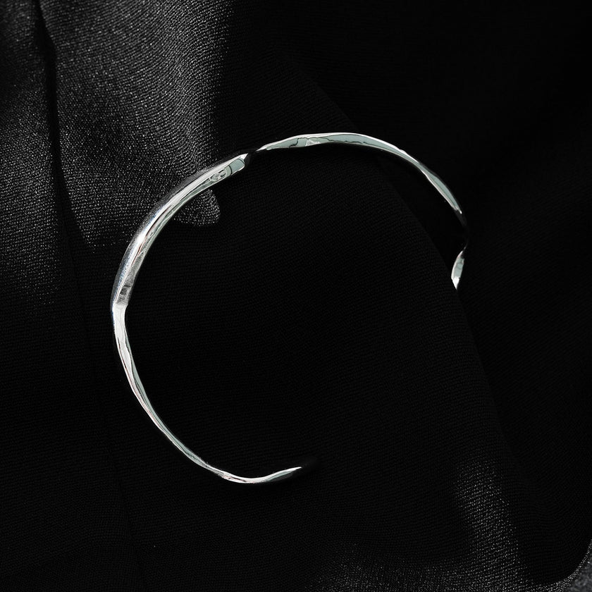 CHANBA Silver (White Gold): Avant Garde Abstract Shaped Bracelet