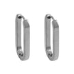 CHANDA White Gold (Silver Toned): Rounded Corners Rectangular Hoop Earrings