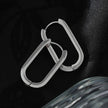 CHANDA White Gold (Silver Toned): Rounded Corners Rectangular Hoop Earrings