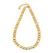 Style CHAPORA: Textured Cuban-Link Chunky Chain Necklace in Gold.