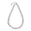 Style CHAPORA : Collier à maillons cubains texturés, en or blanc (couleur argentée)