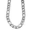 Style CHAPORA : Collier à maillons cubains texturés, en or blanc (couleur argentée)