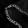 Style CHAPORA : Collier à maillons cubains texturés, en or blanc (couleur argentée)