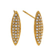 Style CHARLESVOIX : Boucles d’oreilles créoles ovales en zircone pavée minimaliste, or.