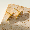 Style CHARLESVOIX : Boucles d’oreilles créoles ovales en zircone pavée minimaliste, or.