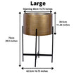 Chava - Brass Mid-Century Planter With Black Stand (Multiple Sizes)
