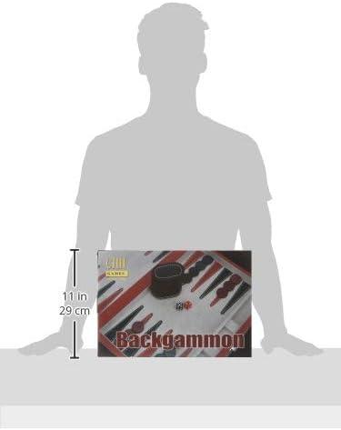 CHH Games - Backgammon - 15 Inch Black&Red Leatherette Backgammon