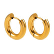CHOLULA: Mid Width Smooth Surface Tube Hoop Earrings in Gold