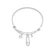 CHRISTINA: Charms Adorned White Gold (Silver Toned) Bracelet