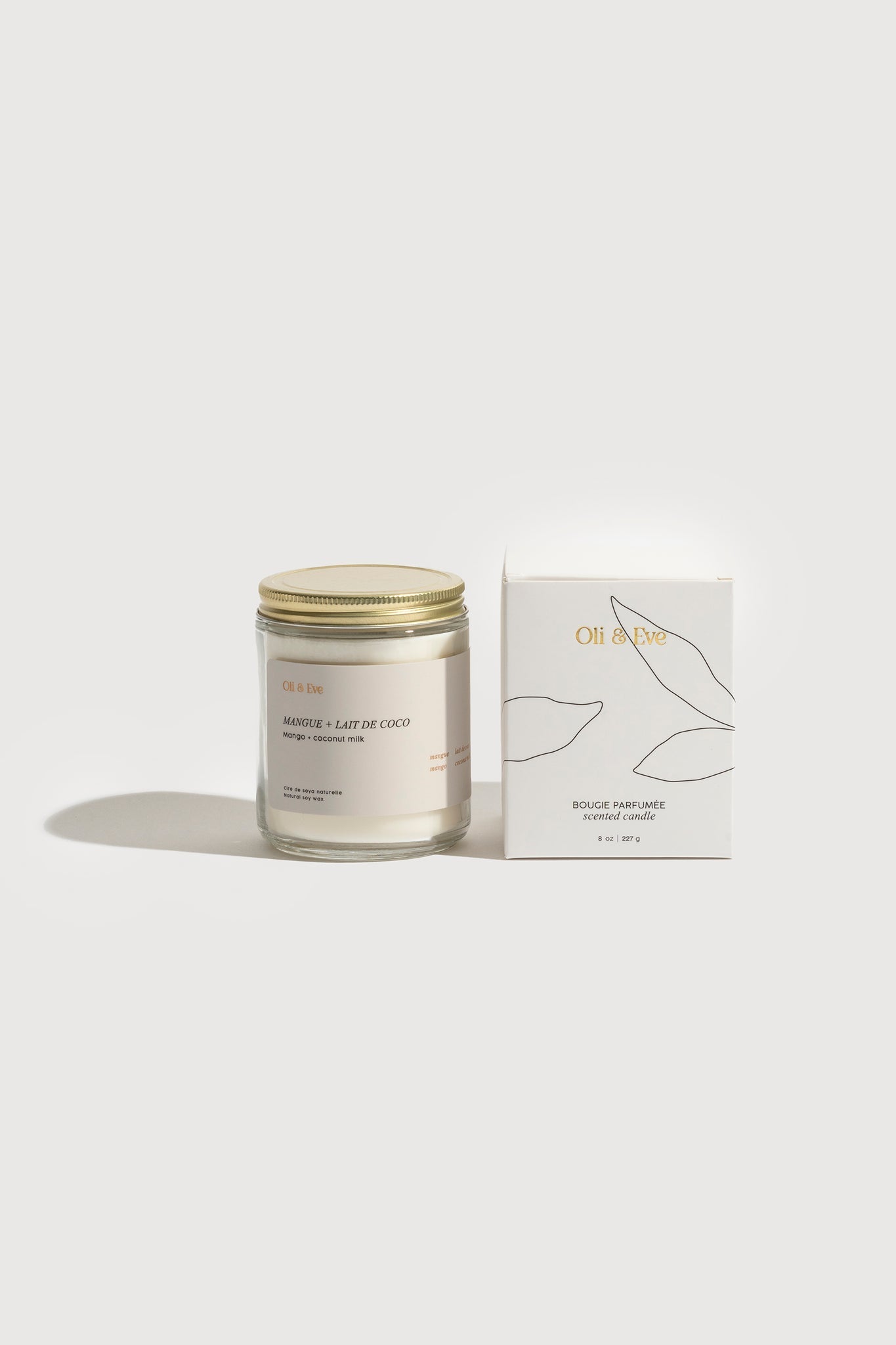 Chandelle - Mangue et lait de coco en verre 8oz