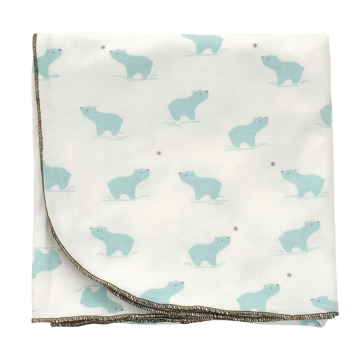 Couverture d'emmaillotement en coton biologique (motif ours arctique bleu)